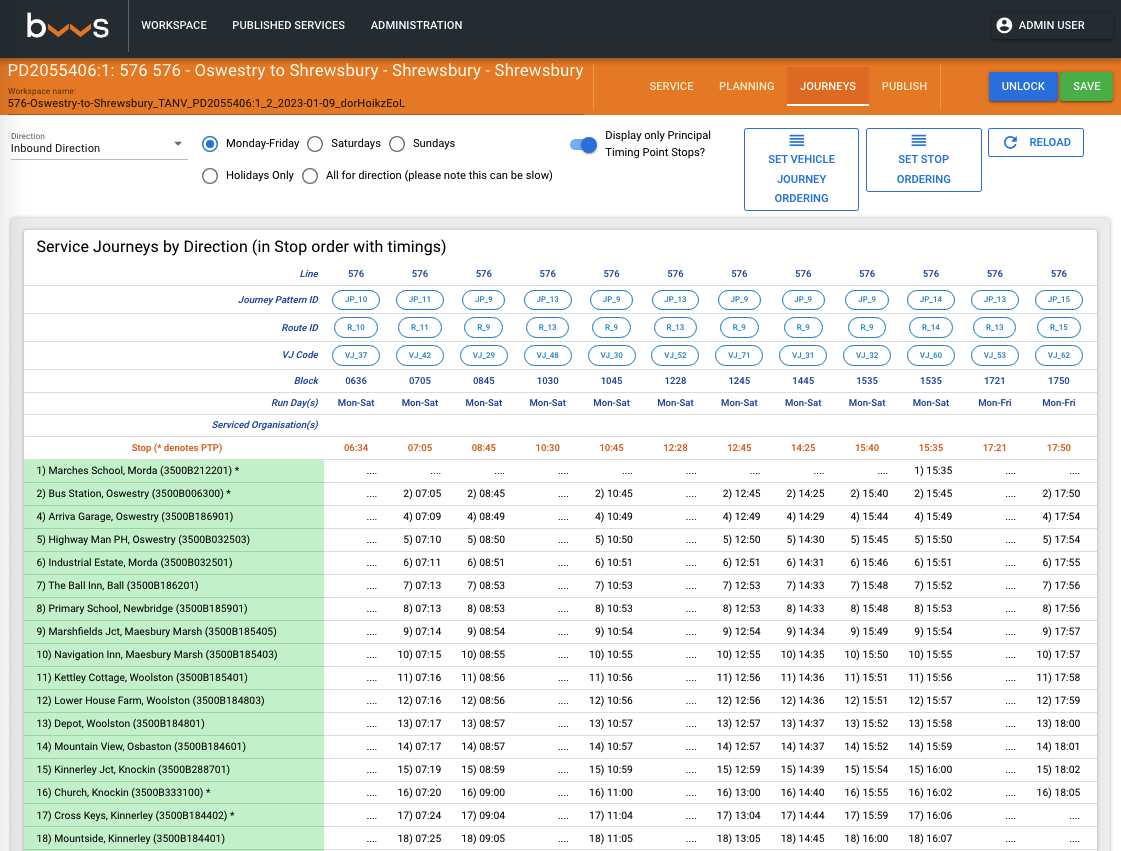 Bws Timetable Visualiser