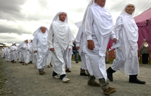 Druids on the march at the national eisteddfod of Wales