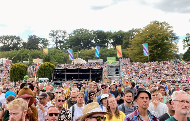 people watching the main stage at the green man festival last year